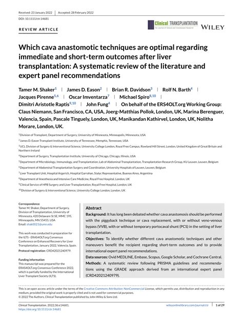 Which cava anastomotic techniques are optimal regarding